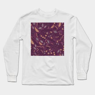 Seamless pattern with autumn plants Long Sleeve T-Shirt